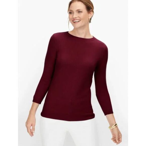 Talbots Pure Cashmere Burgundy Sweater Size Small - Picture 1 of 5